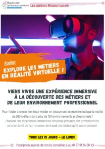 Atelier explore les m&eacute;tiers en r&eacute;alit&eacute;s virtuelle